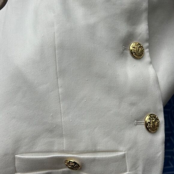 Veronica Beard Tamara White Linen Collarless Vest - Picture 11 of 12